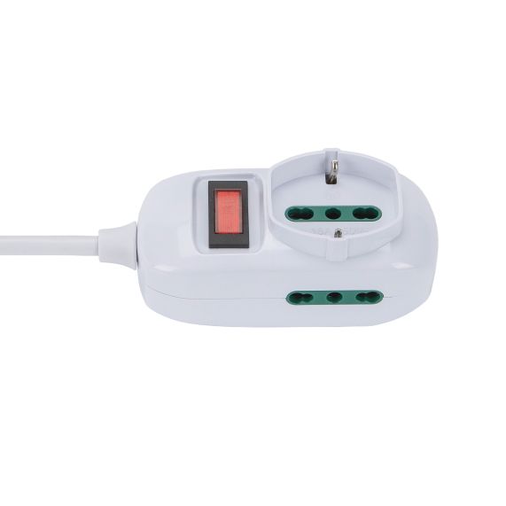 MULTIPRESA MINI 'TRIAX ECO' mt. 1,2 - colore bianco  - FANTON