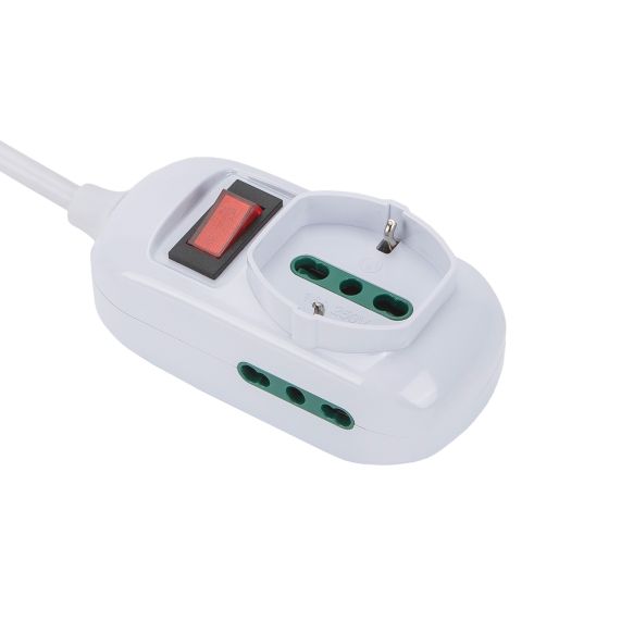 MULTIPRESA MINI 'TRIAX ECO' mt. 1,2 - colore bianco  - FANTON