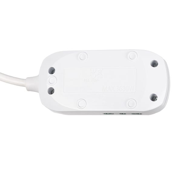 MULTIPRESA MINI 'TRIAX ECO' mt. 1,2 - colore bianco  - FANTON