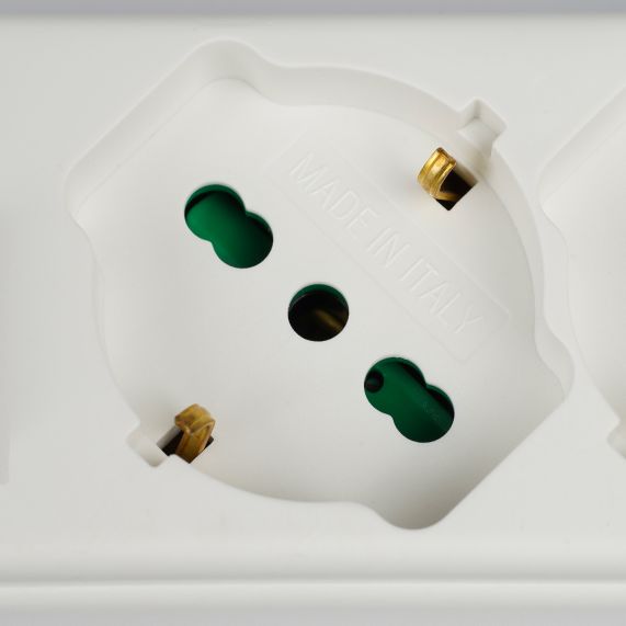 MULTIPRESA CON INTERRUTTORE 'OMEGA' mt. 3 - bianca  - FANTON