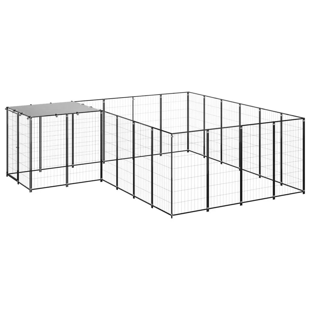 Recinto per animali da esterno per cani 8,47 m² 110 cm acciaio nero 02_0000559