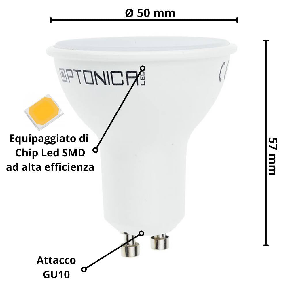 Kit incasso faretti led gu10 con portalampada e supporti tondi per interno