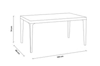 TAVOLO IN POLIPROPILENE SINGOLO 'KING' cm 146x86x h.74 - grafite  - BICA