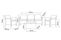 SET DA GIARDINO POLIPROPILENE 'VENEZIA III' bianco  - BICA