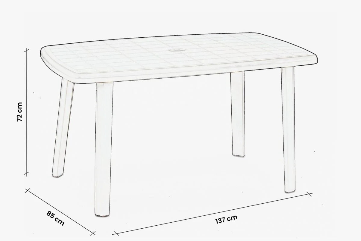 TAVOLO IN POLIPROPILENE 'CAYMAN' bianco - BICA