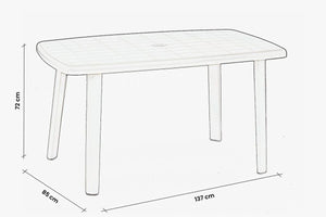 TAVOLO IN POLIPROPILENE 'CAYMAN' bianco - BICA