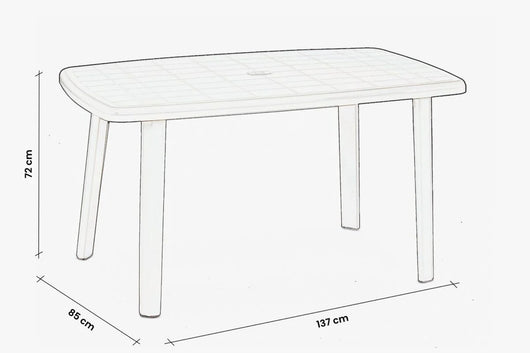 TAVOLO IN POLIPROPILENE 'CAYMAN' bianco - BICA