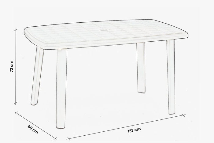 TAVOLO IN POLIPROPILENE 'CAYMAN' bianco - BICA