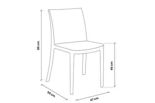 SEDIA IN POLIPROPILENE 'VIRGINIA' tortora  - BICA
