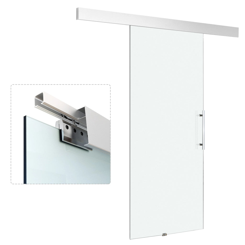 Porta scorrevole in vetro satinato con maniglia ¨C zephmum ¨C 90x205 cm