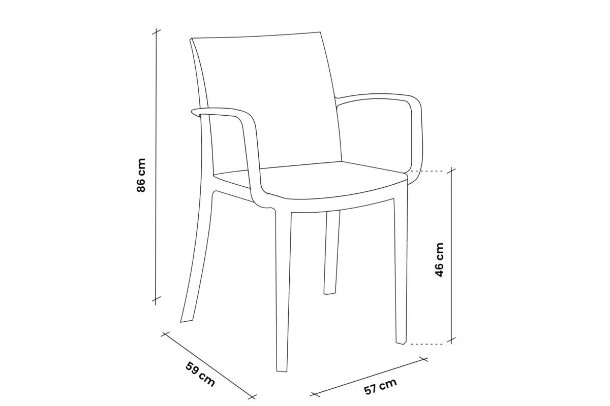 SEDIA IN POLIPROPILENE 'VERONA ARMCHAIR' bianco  - BICA