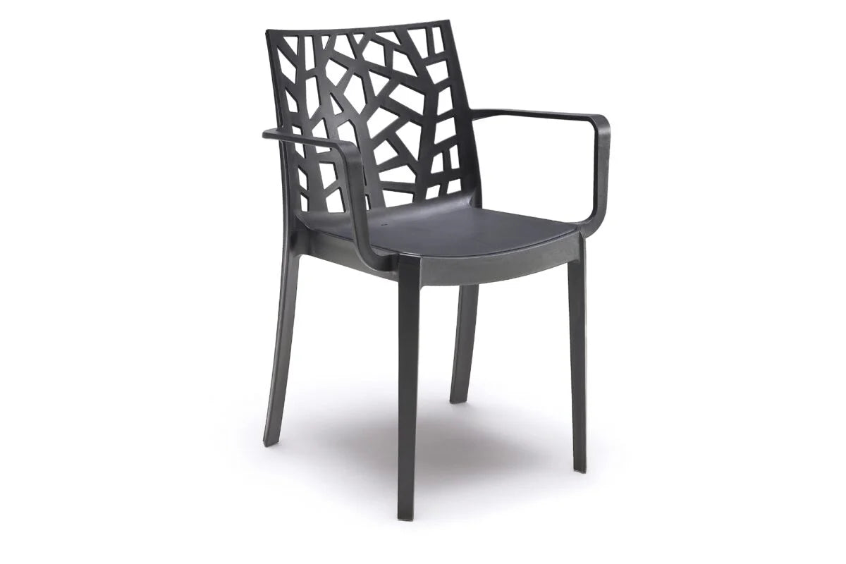 SEDIA IN POLIPROPILENE 'MATRIX ARMCHAIR' grafite  - BICA
