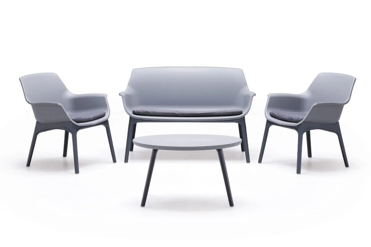 SET DA GIARDINO POLIPROPILENE 'LUXOR' grigio/antracite  - BICA