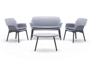 SET DA GIARDINO POLIPROPILENE 'LUXOR' grigio/antracite  - BICA