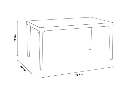 TAVOLO IN POLIPROPILENE 'HOUSTON' bianco  - BICA