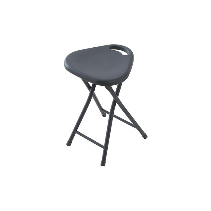 Sgabello pieghevole con seduta in abs e gambe in acciaio grigio