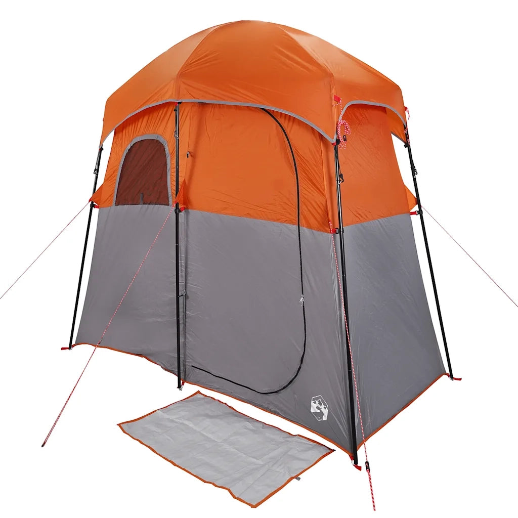 vidaXL Tenda da Doccia 2 Persone Grigio e Arancione Impermeabile