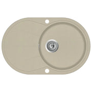 Lavello da cucina in granito vasca ovale singola beige 02_0002351