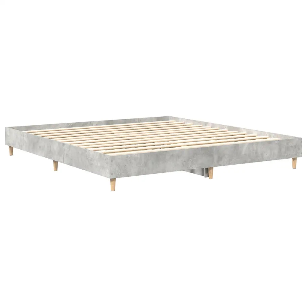 Giroletto senza Materasso-Struttura Letto Grigio Cemento 200x200 cm Truciolato