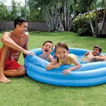 PISCINA GONFIABILE ROTONDA CRYSTAL BLU 3 ANELLI +2 ANNI  cm.147x33h.  peso kg.1,45 (58426)    INTEX