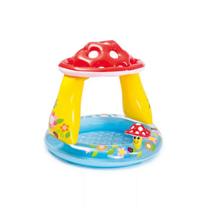 PISCINA GONFIABILE TONDA FUNGO CON PARASOLE  13 ANNI  ø cm.102x89h.  peso kg.1,50 (57114)    INTEX