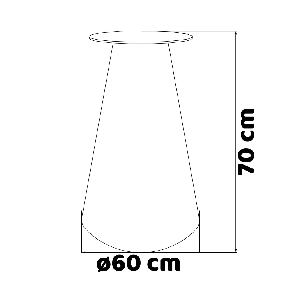Artù - Base a cono per tavolo da pranzo rotondo, metallo colore ottone
