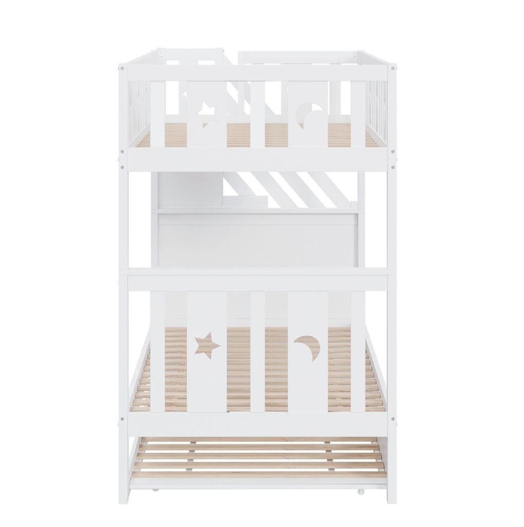 Letto a castello per bambini bianco 90x200 cm con letto estraibile