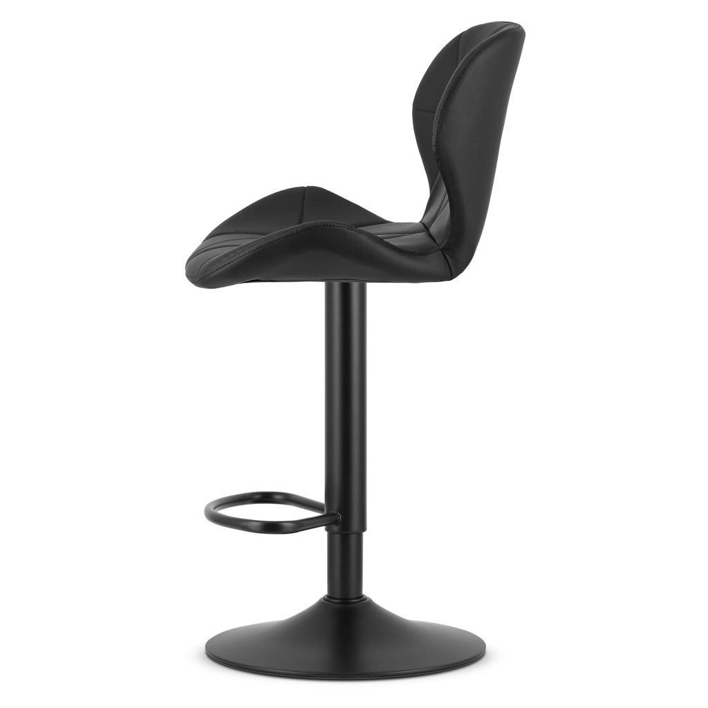 Sgabello VALORA WEST - Ecopelle nera, versatile per soggiorno x 2