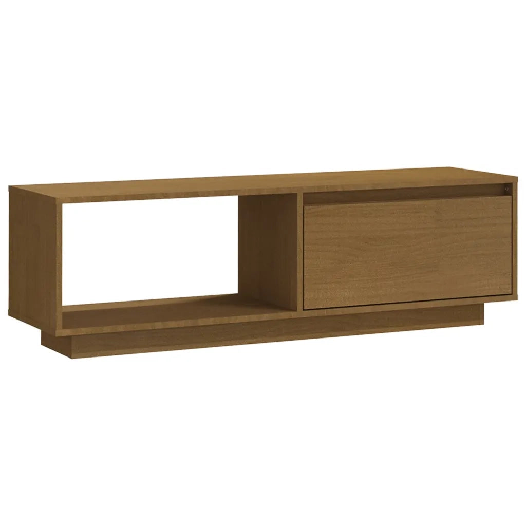 Mobile Porta TV Marrone Ambra 110x30x33,5 cm in Legno di Pino 809891
