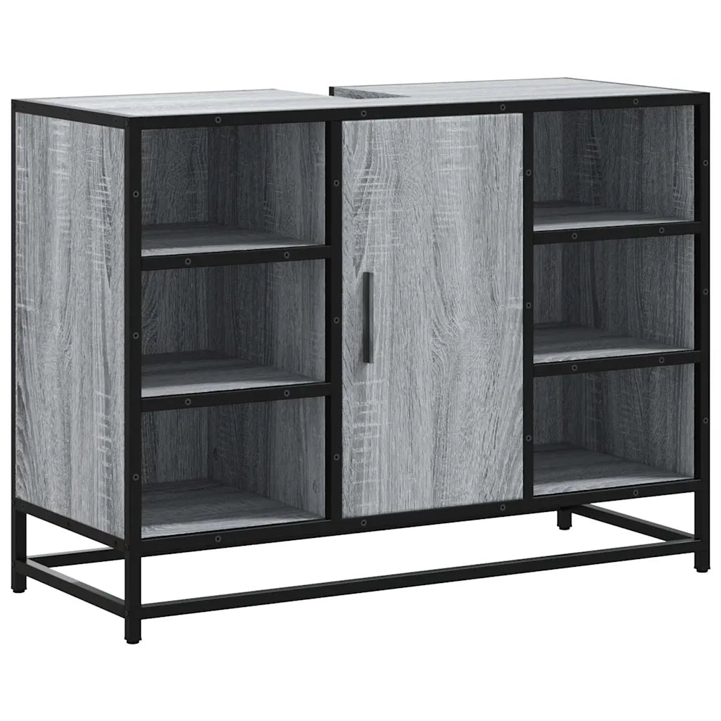 Mobile Lavabo Bagno Grigio Sonoma 60x30x60 cm Legno Multistrato 849292