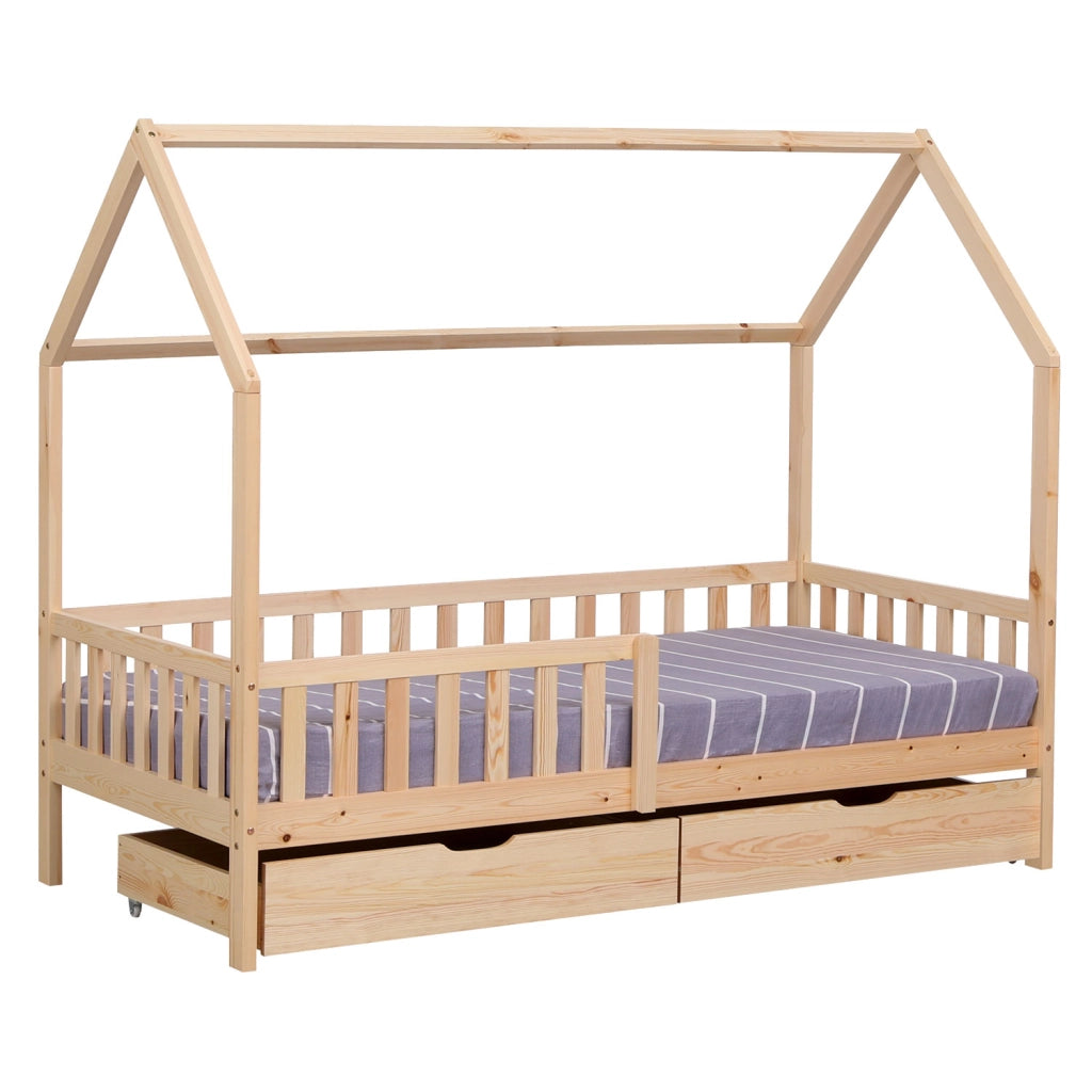Letto a cabina per bambini 190x90cm in legno con cassetti MARCEAU