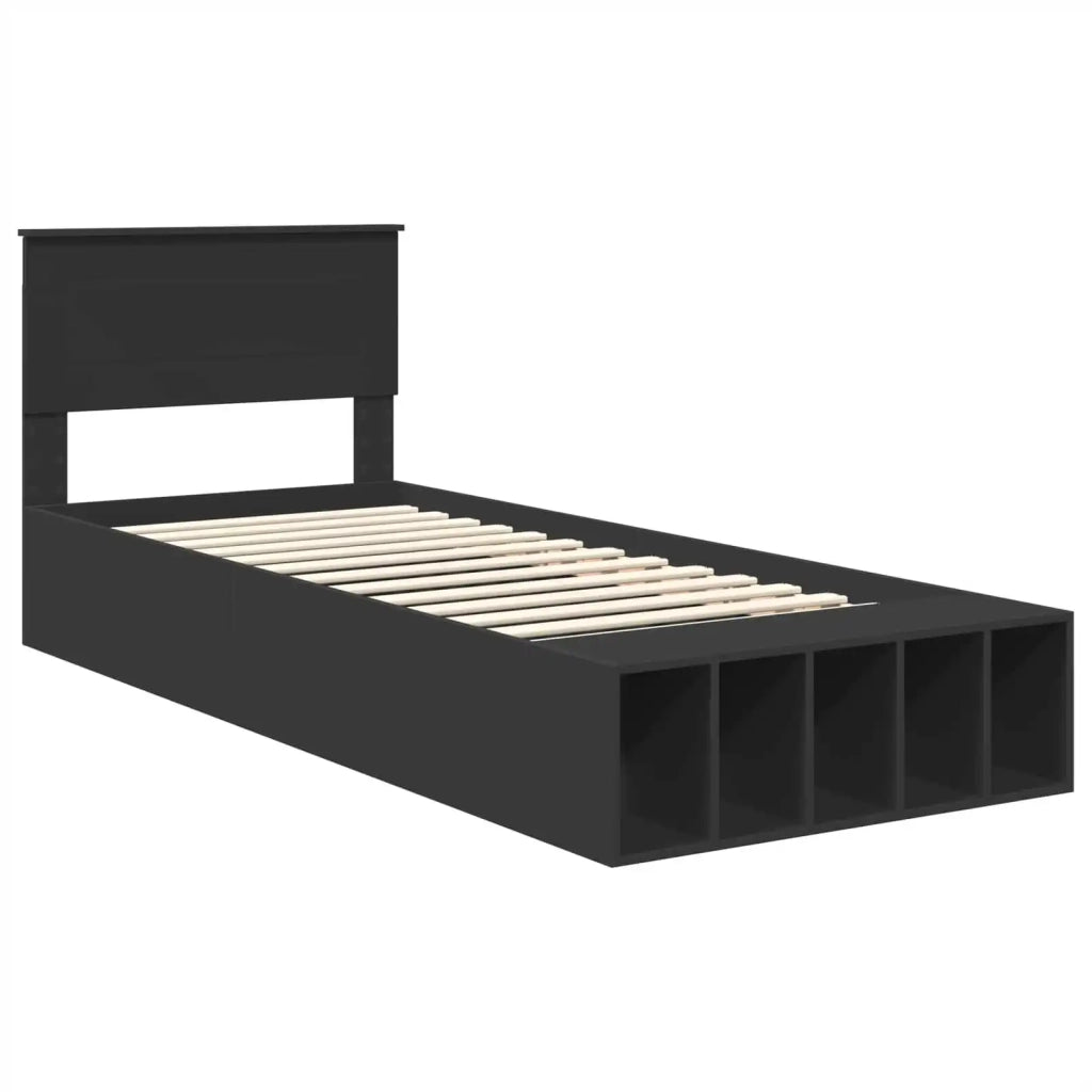 Struttura del letto Nero 75 x 190 cm Legno multistrato