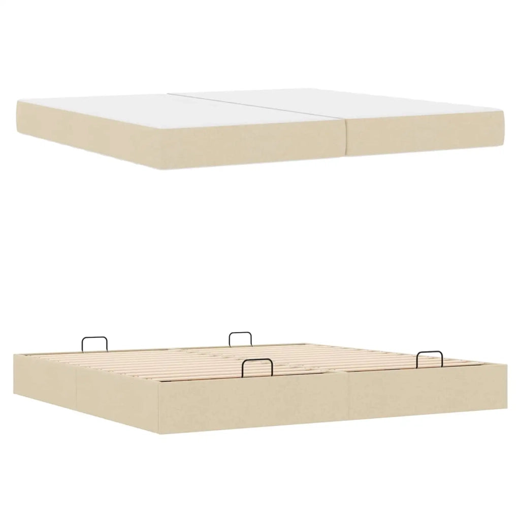 Struttura letto con materasso con materasso 2 pcs Crema Tessuto 3399520