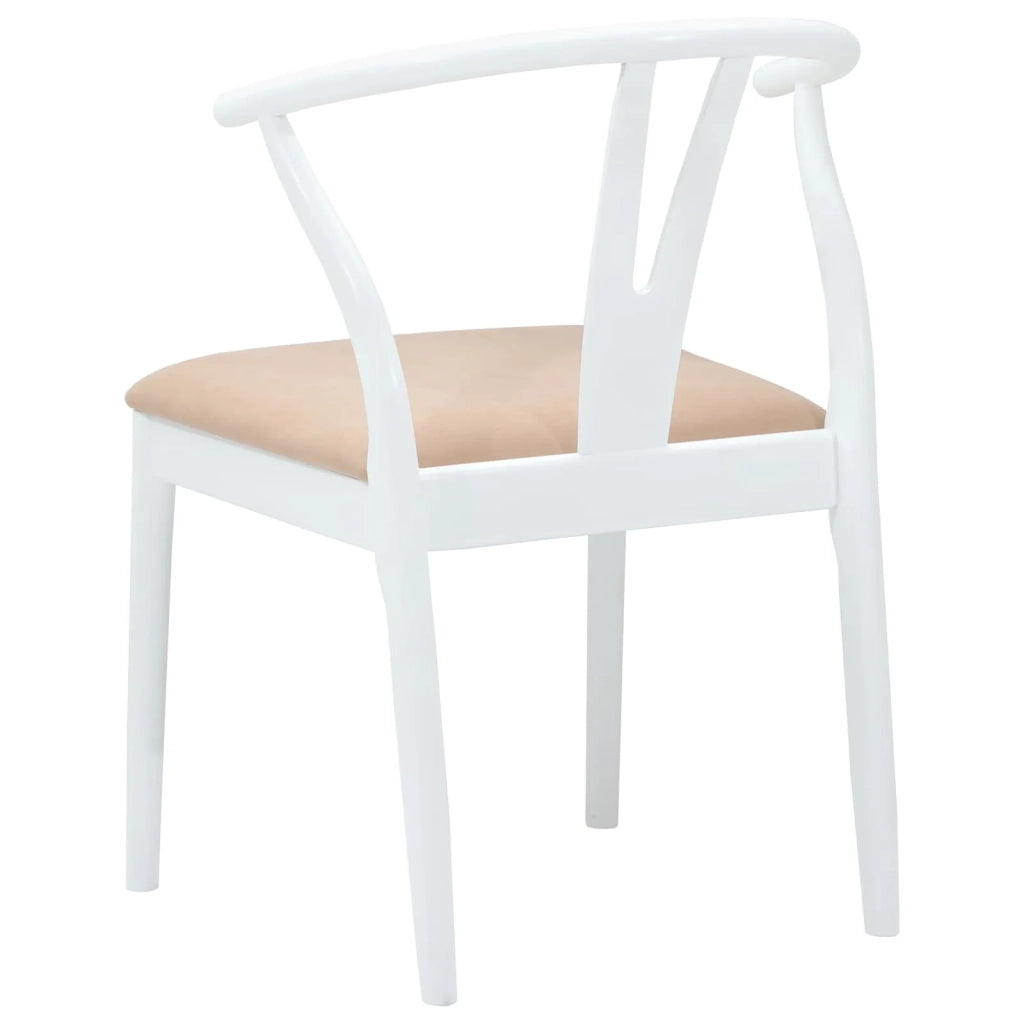 Sedia da pranzo 2 pcs Bianco e marrone Legno di gomma solido