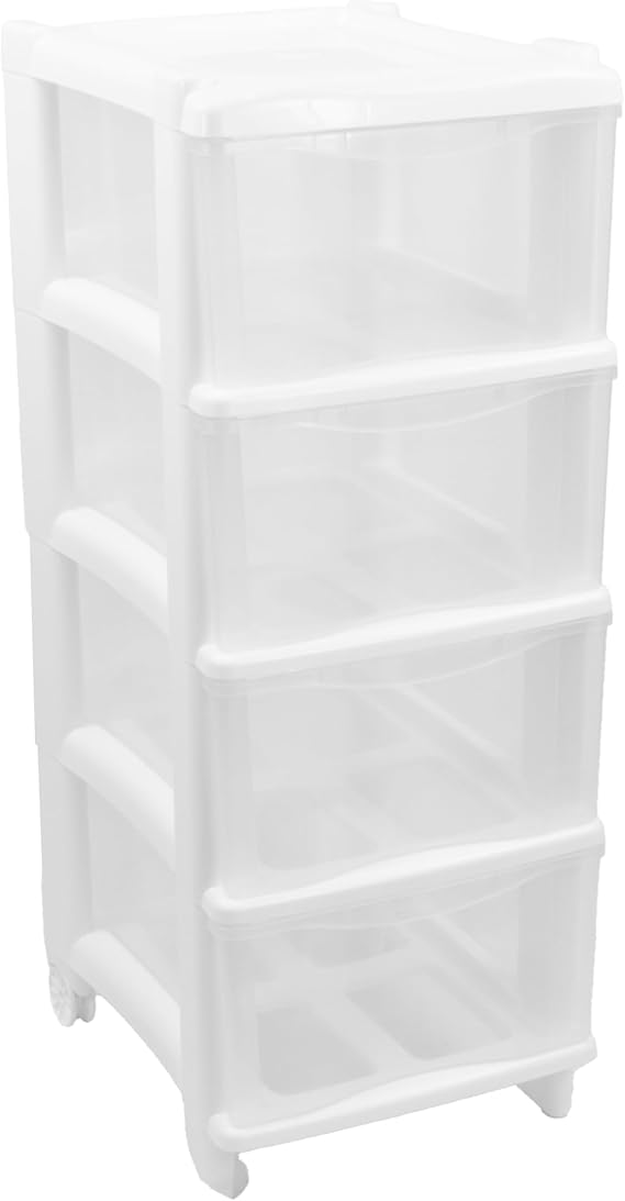 CASSETTIERA UNIVERSALE 'ESSENTIAL' 4 Cassetti, 29,5x36x76 cm - Col. Bianco - GIO' STYLE