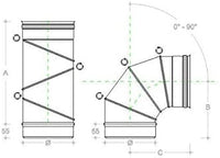 GOMITO INOX AISI 316 90  ° GIREVOLE  CM 8