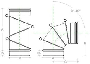 GOMITO INOX AISI 316 90  ° GIREVOLE  CM 8