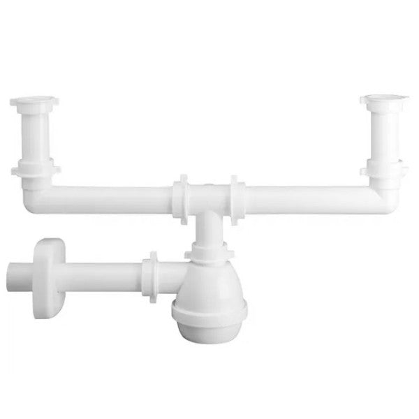 SIFONE 2 VIE SENZA PILETTA PER LAVELLO IN ACCIAIO/CERAMICA 11/2ø40   LIRA SPA