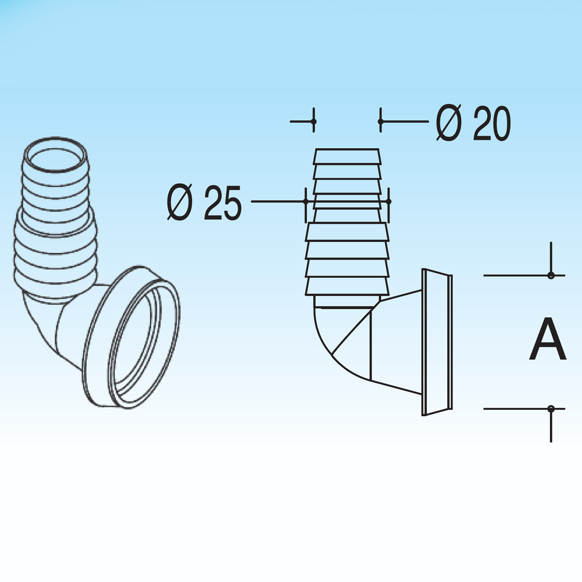 PORTAGOMMA CURVO PER TUBI D. 20-25- Diam. 40- LIRA- pezzi 1
