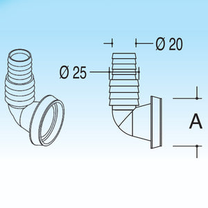 PORTAGOMMA CURVO PER TUBI D. 20-25- Diam. 40- LIRA- pezzi 1