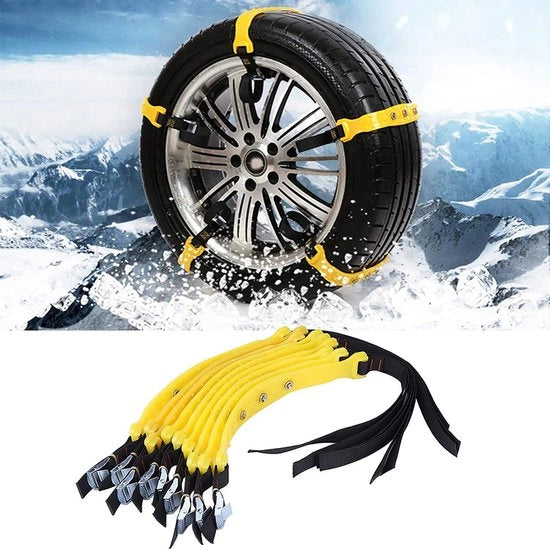 Sneeuwkettingen universali 185-225 mm - Antiscivolo - Adatto a Auto/Veicoli commerciali/SUV - Materiale TPU resistente - Massima trazione - Resistenza fino a -40°C - Catene per pneumatici