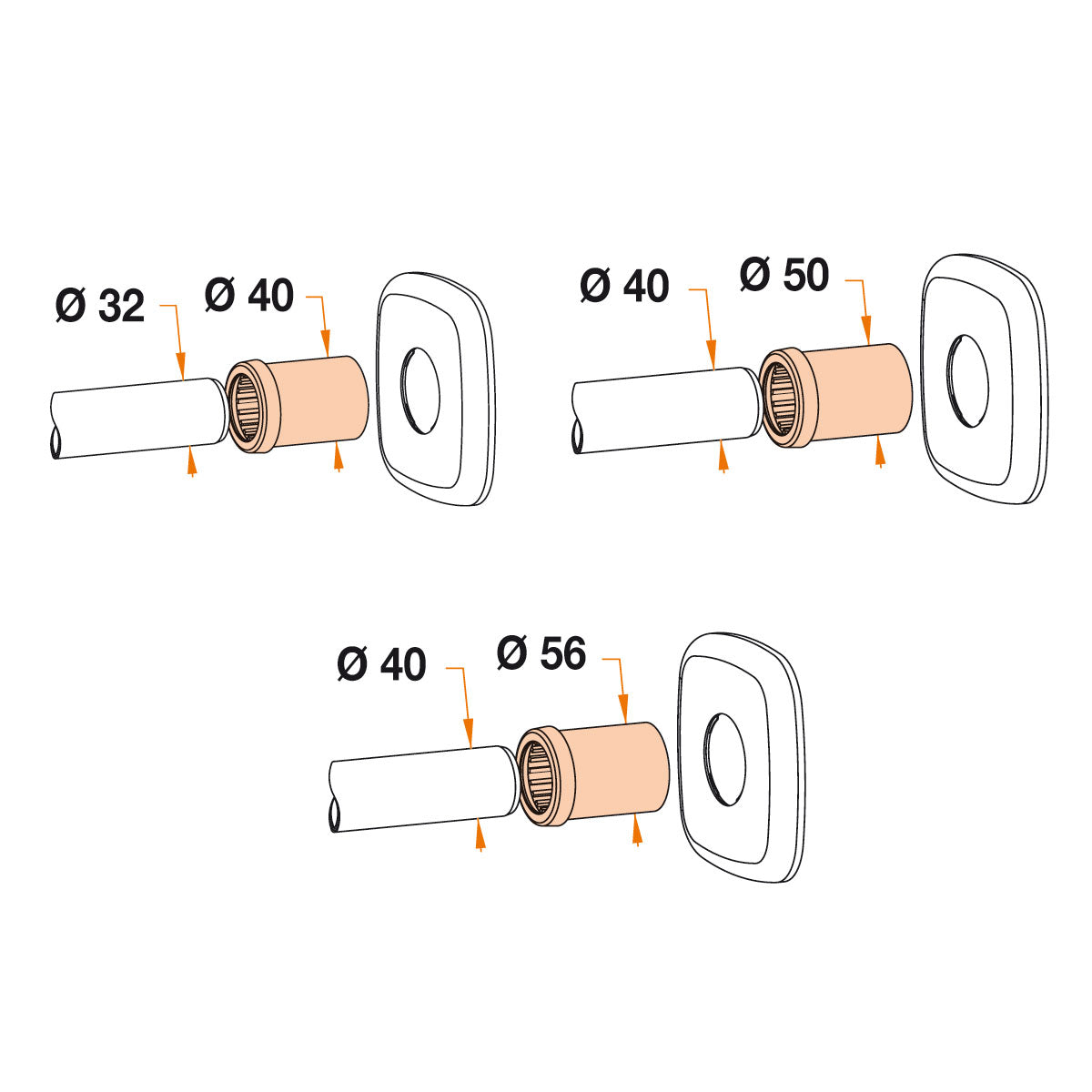 CANOTTO RIDUZIONE DIAM. 40X50- Diam. 40 x 50 mm- LIRA- pezzi 1