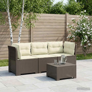Divano da esterno-Divano da Giardino 3 posti con cuscini in look rattan PP 318264