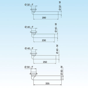 PROLUNGA JOLLY CURVA DIAM. 40 x 230 - 1 1/2- Diam. 40 x 230- LIRA