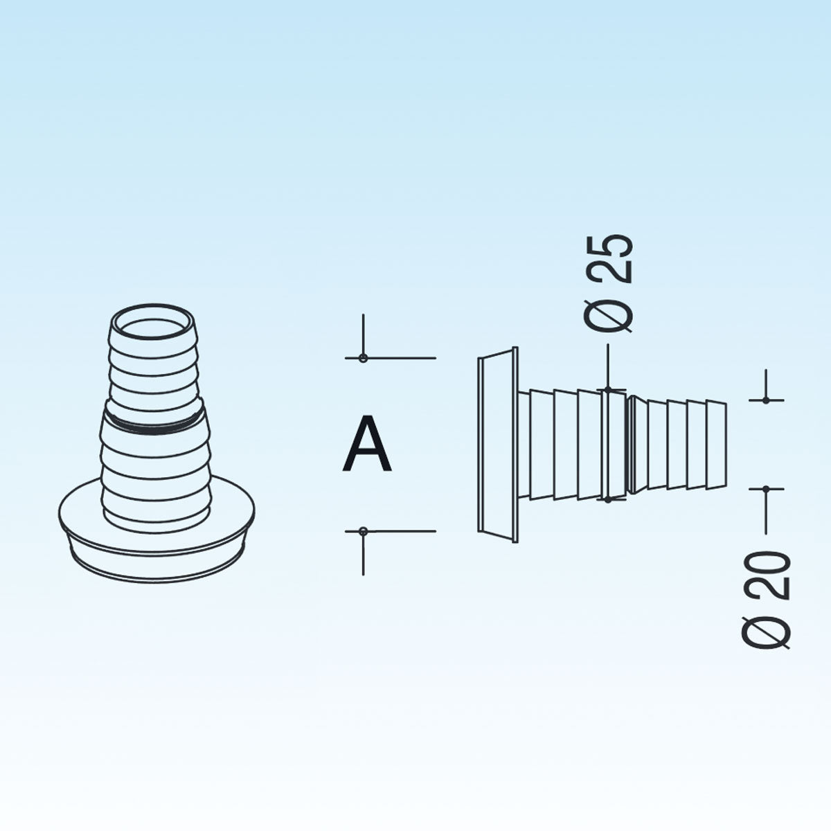 PORTAGOMMA PER TUBI D. 20-25- Diam. 40- LIRA