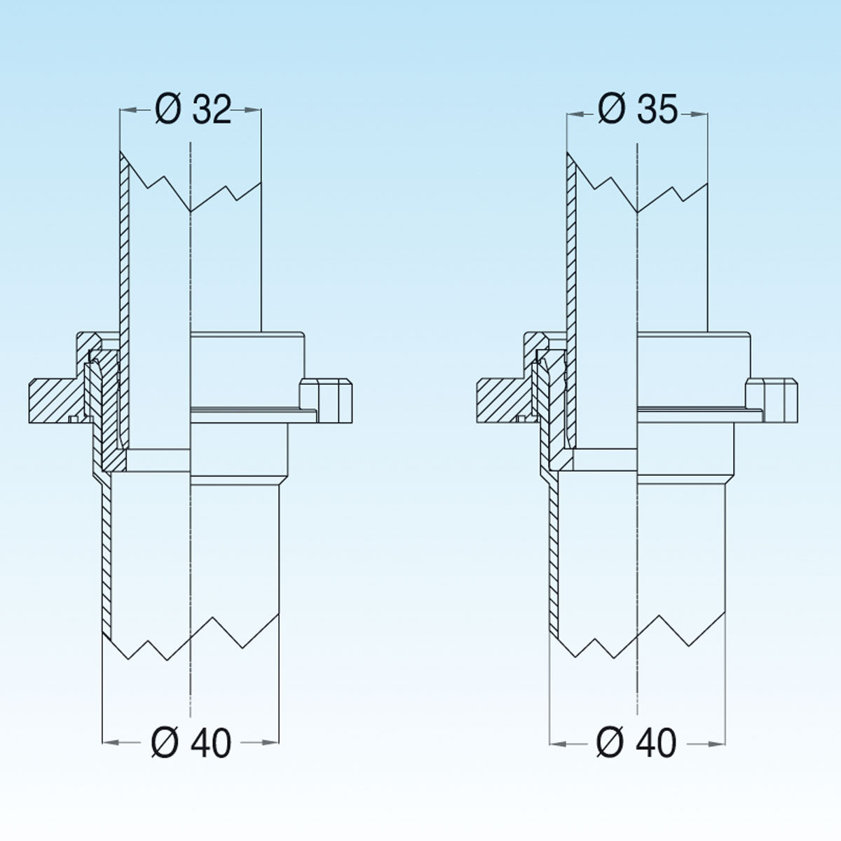 RIDUZIONE MORBIDA IN PVC DIAM. 40 x 32 GRIGIA- Diam. 40 x 32- LIRA- pezzi 1