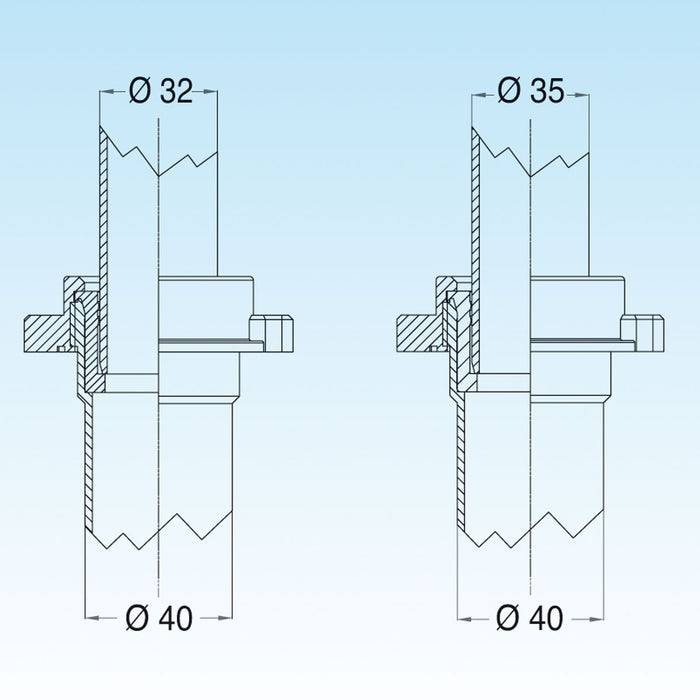 RIDUZIONE MORBIDA IN PVC DIAM. 40 x 32 GRIGIA- Diam. 40 x 32- LIRA- pezzi 1