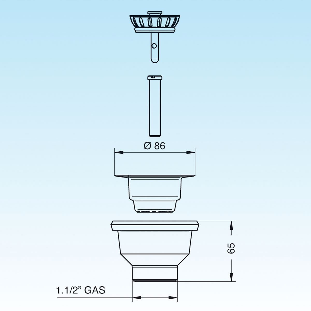 PILETTA BASKET PER LAVELLI IN CERAMICA CON FORO DM 60- Diam. 60mm- LIRA- pezzi 1
