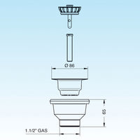 PILETTA BASKET PER LAVELLI IN CERAMICA CON FORO DM 60- Diam. 60mm- LIRA- pezzi 1
