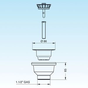 PILETTA BASKET PER LAVELLI IN CERAMICA CON FORO DM 60- Diam. 60mm- LIRA- pezzi 1
